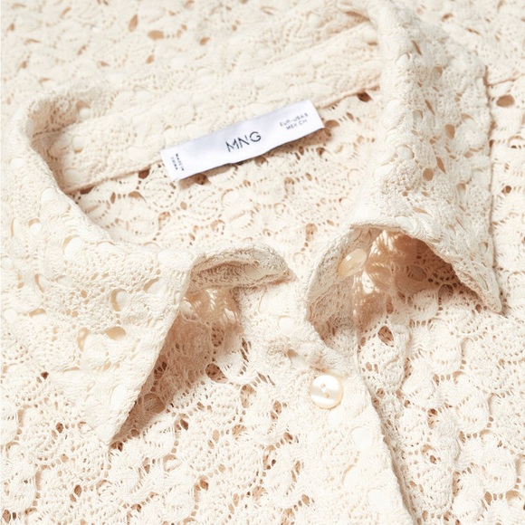 Mango off-white crochet shirt - Picture 5 of 6